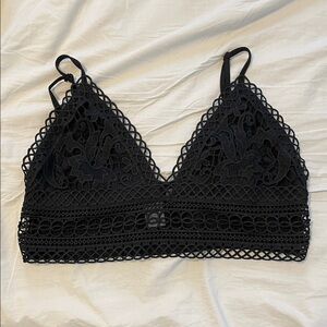 Lulu's Black Lace Triangle Bralette